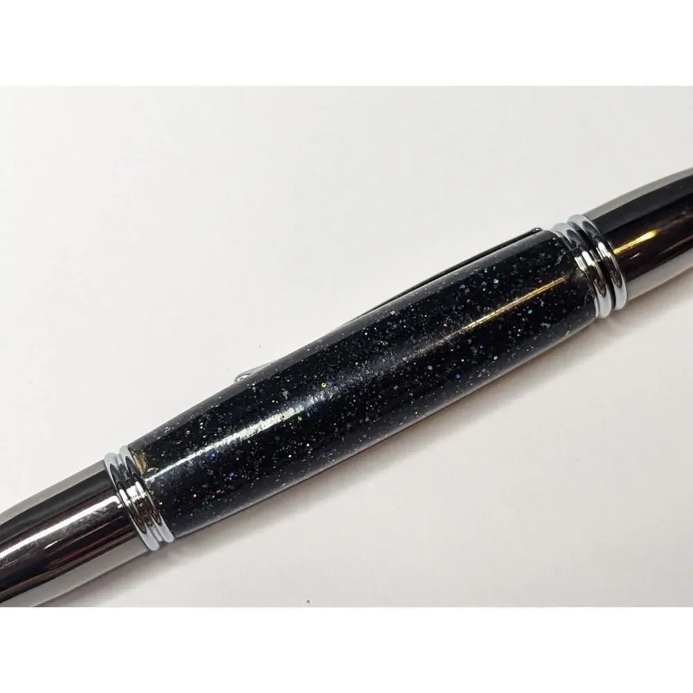 Gatsby Twist Pen Gun Metal Finish Sparkles Acrylic‎ Body Hand Turned Pen